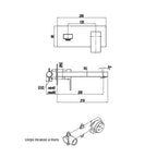 Miscelatore monocomando lavabo murale con piastra RubiFlux serie Rose canna 20 cm - Cromo
