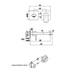 Miscelatore monocomando lavabo murale RubiFlux serie Rose canna 20 cm - Nero Opaco