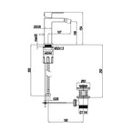 Miscelatore monocomando bidet con scarico RubiFlux serie Rose - Nero Opaco