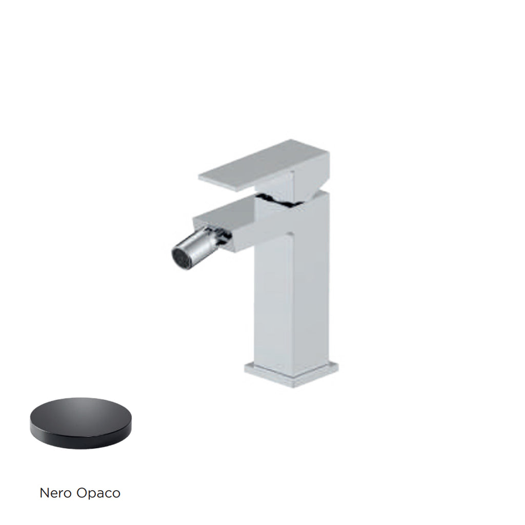 Miscelatore monocomando bidet con scarico RubiFlux serie Rose - Nero Opaco