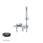 Miscelatore monocomando esterno per vasca con kit doccino RubiFlux serie Rose - Nero Opaco