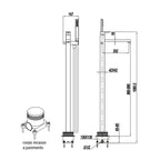Miscelatore monocomando per vasca centro stanza con kit doccino RubiFlux serie Rose - Cromo