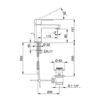 Miscelatore monocomando lavabo RubiFlux serie Dema - Nero Opaco
