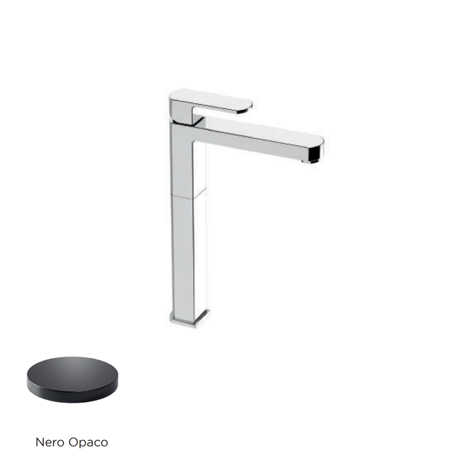 Miscelatore monocomando lavabo alto RubiFlux serie Dema - Nero Opaco