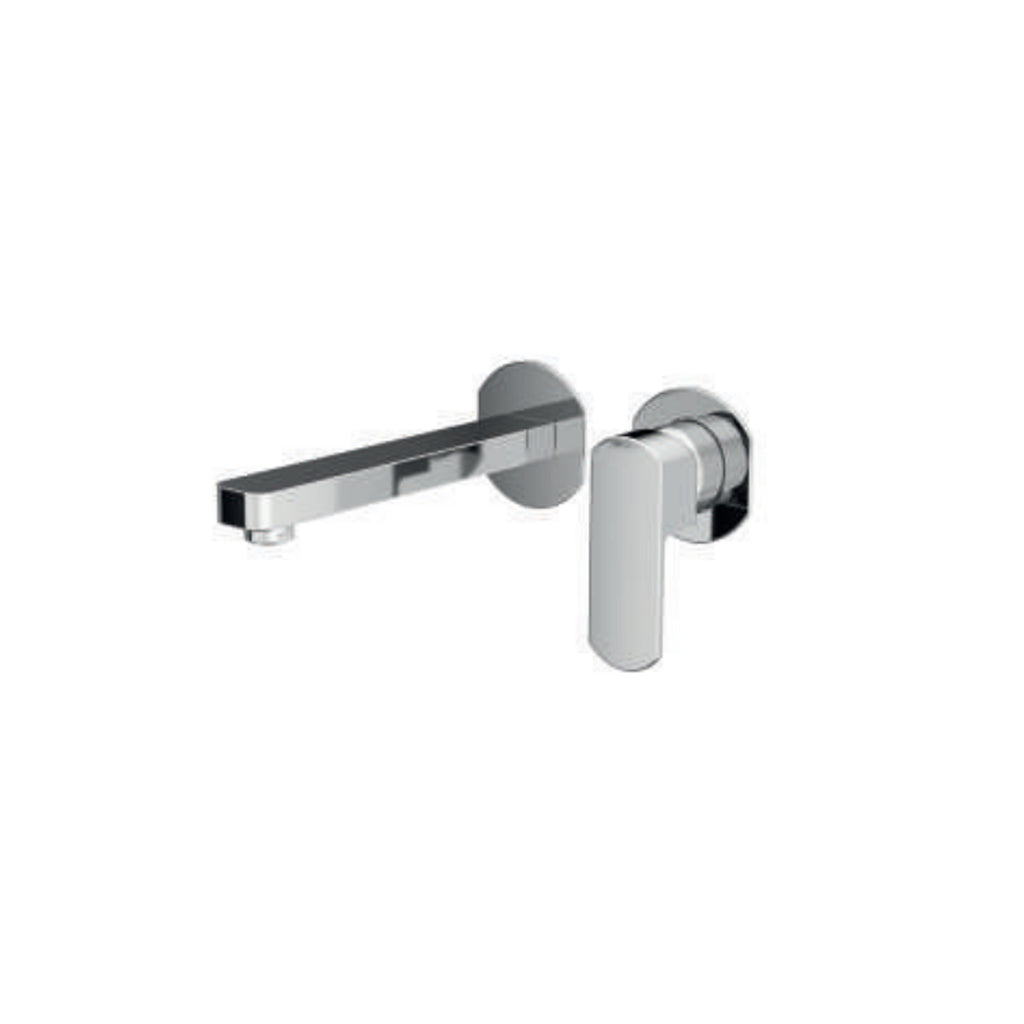 Miscelatore monocomando lavabo murale RubiFlux serie Dema canna 20 cm - Cromo