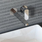 Miscelatore monocomando lavabo murale RubiFlux serie Dema canna 20 cm - Nero Opaco