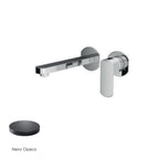 Miscelatore monocomando lavabo murale RubiFlux serie Dema canna 20 cm - Nero Opaco