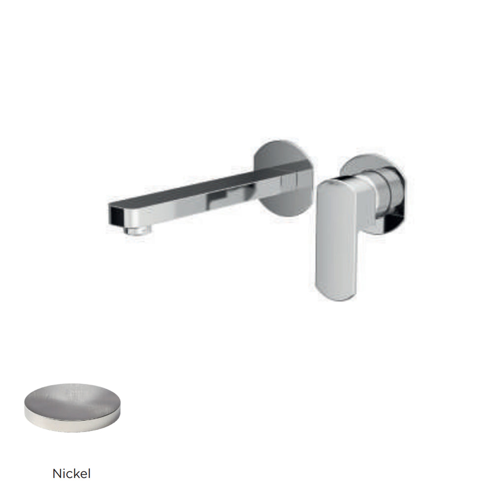 Miscelatore monocomando lavabo murale RubiFlux serie Dema canna 20 cm - Nickel