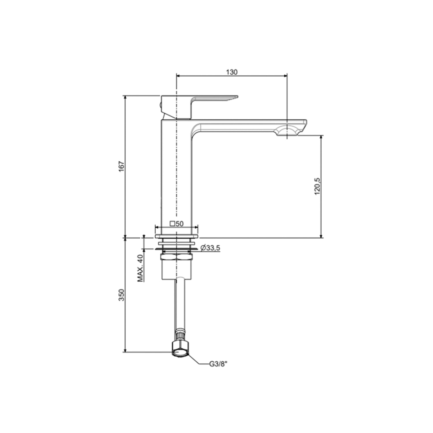 Miscelatore lavabo Paffoni serie Elle senza piletta di scarico - Nero Opaco