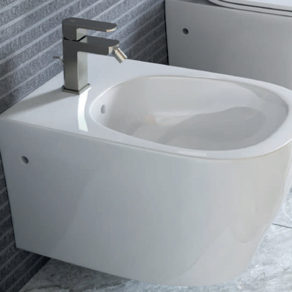 Miscelatore monocomando bidet con scarico RubiFlux serie Dema - Nickel