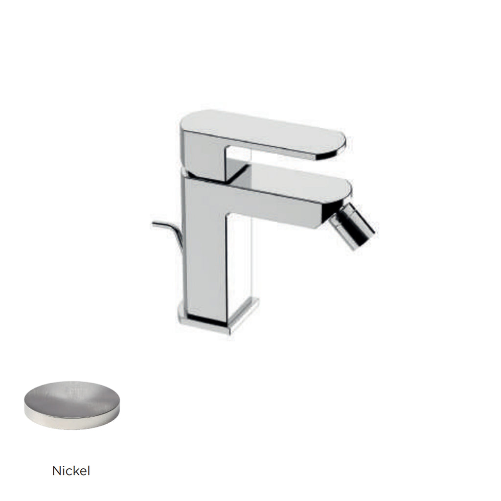 Miscelatore monocomando bidet con scarico RubiFlux serie Dema - Nickel