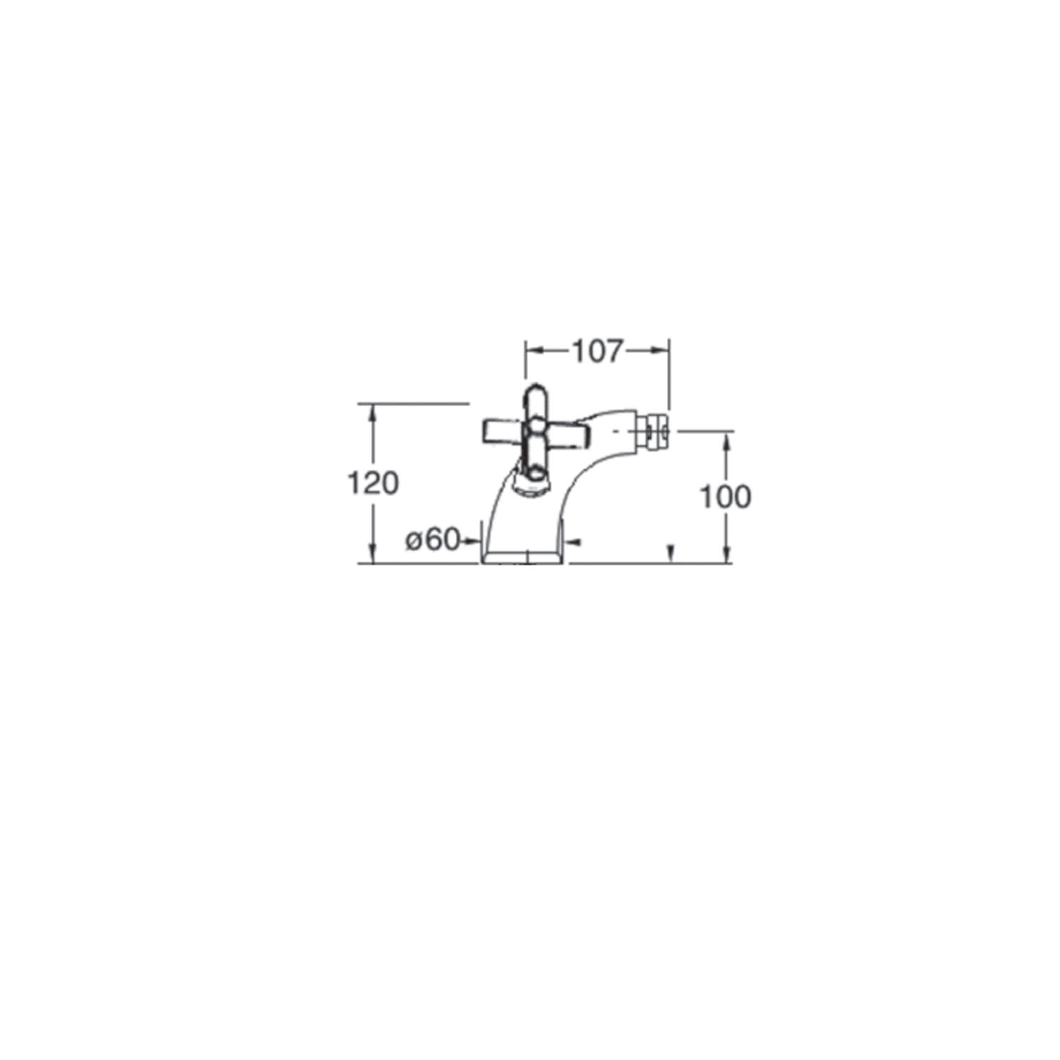 Miscelatore monoblocco bidet in ottone cromato serie Sirio Keller Taps