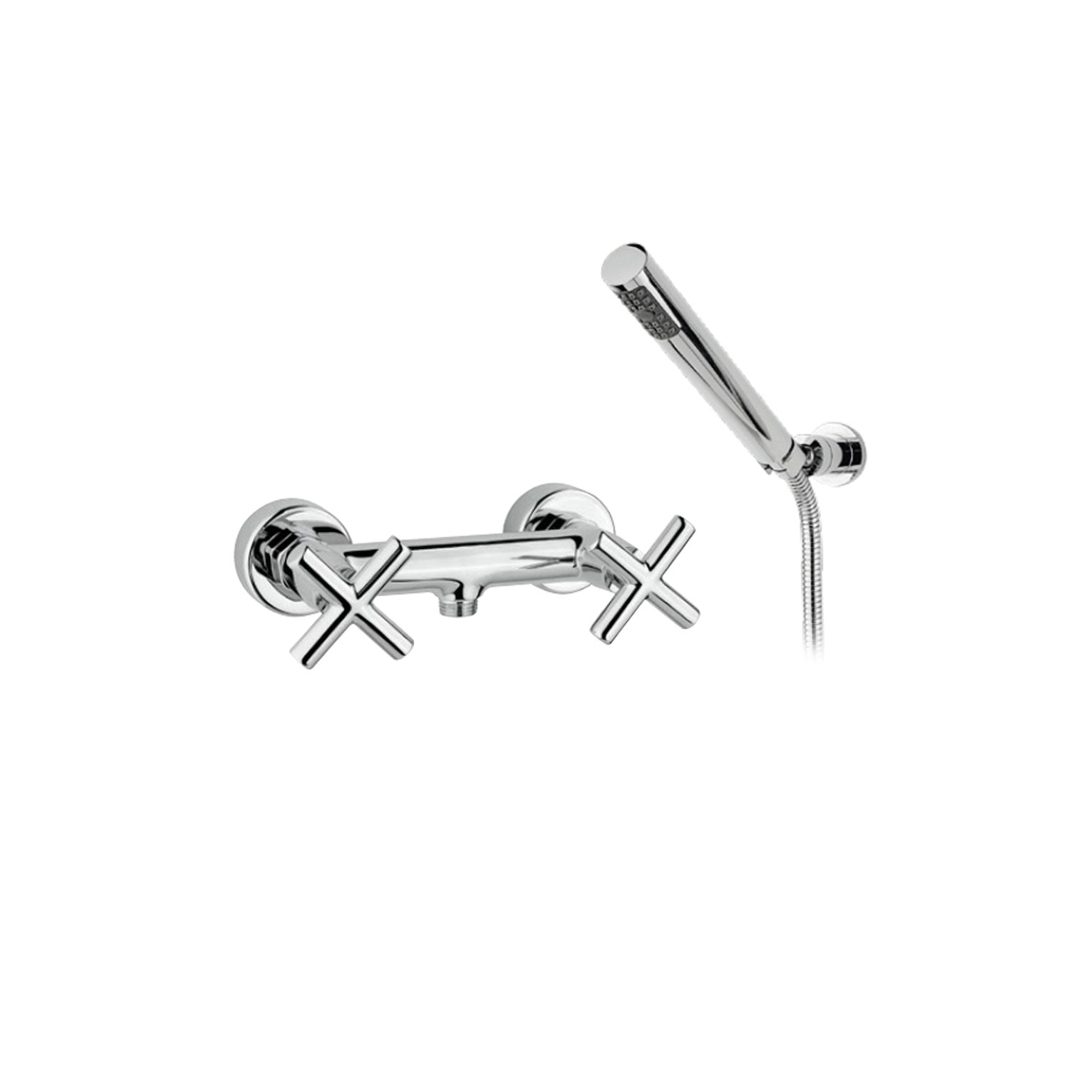 Miscelatore doccia in ottone cromato con kit doccia serie Sirio Keller Taps