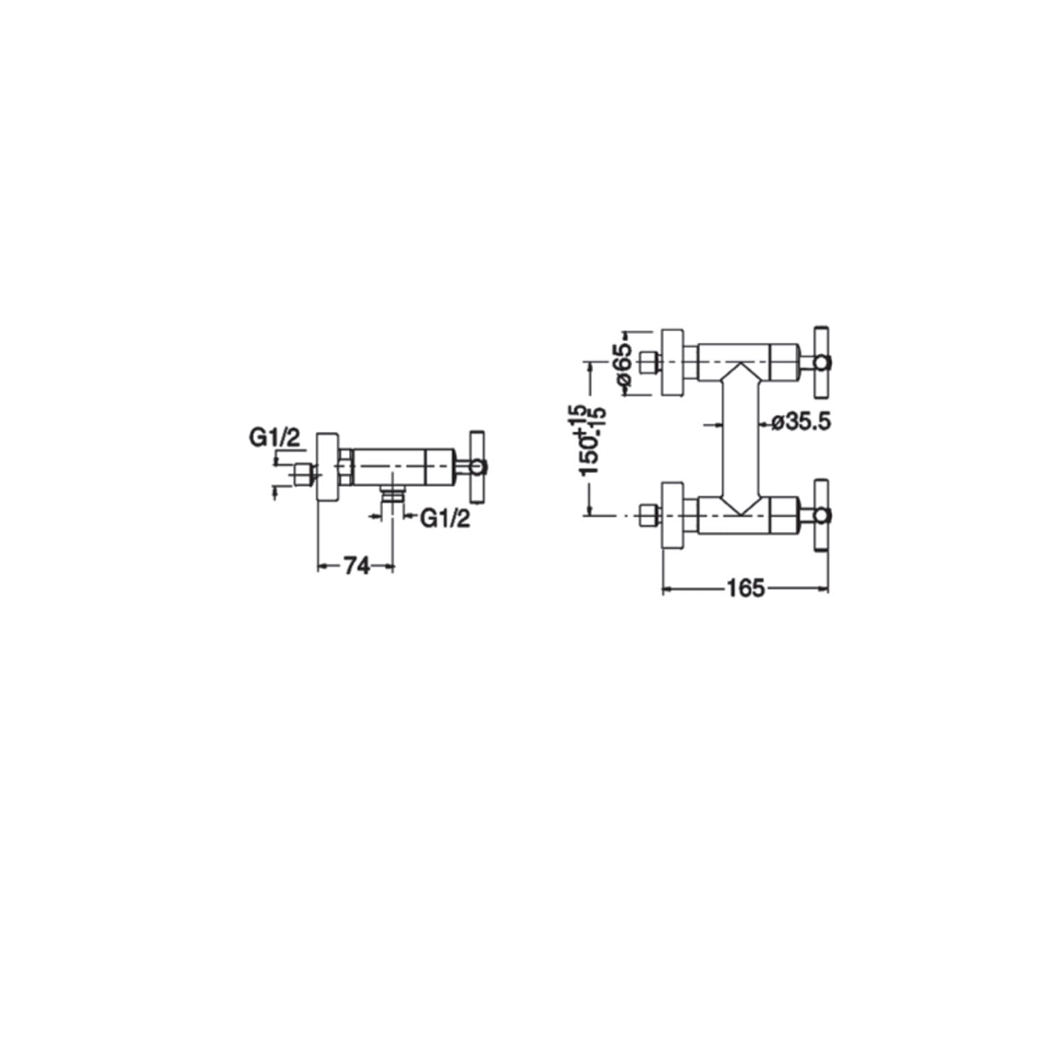 Miscelatore doccia in ottone cromato con kit doccia serie Sirio Keller Taps