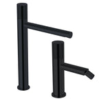 Set di miscelatori lavabo alto e bidet con scarico click clack Paffoni Jo Nero Opaco