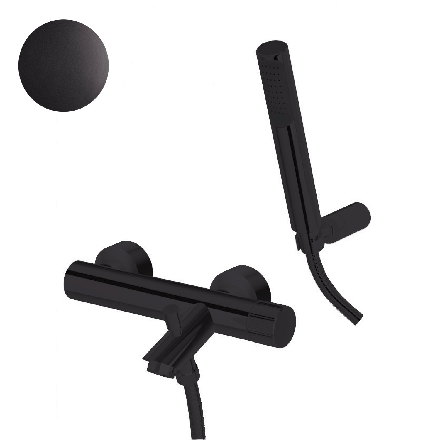 Set di miscelatori lavabo alto-bidet-vasca con doccetta Paffoni Jo Nero Opaco