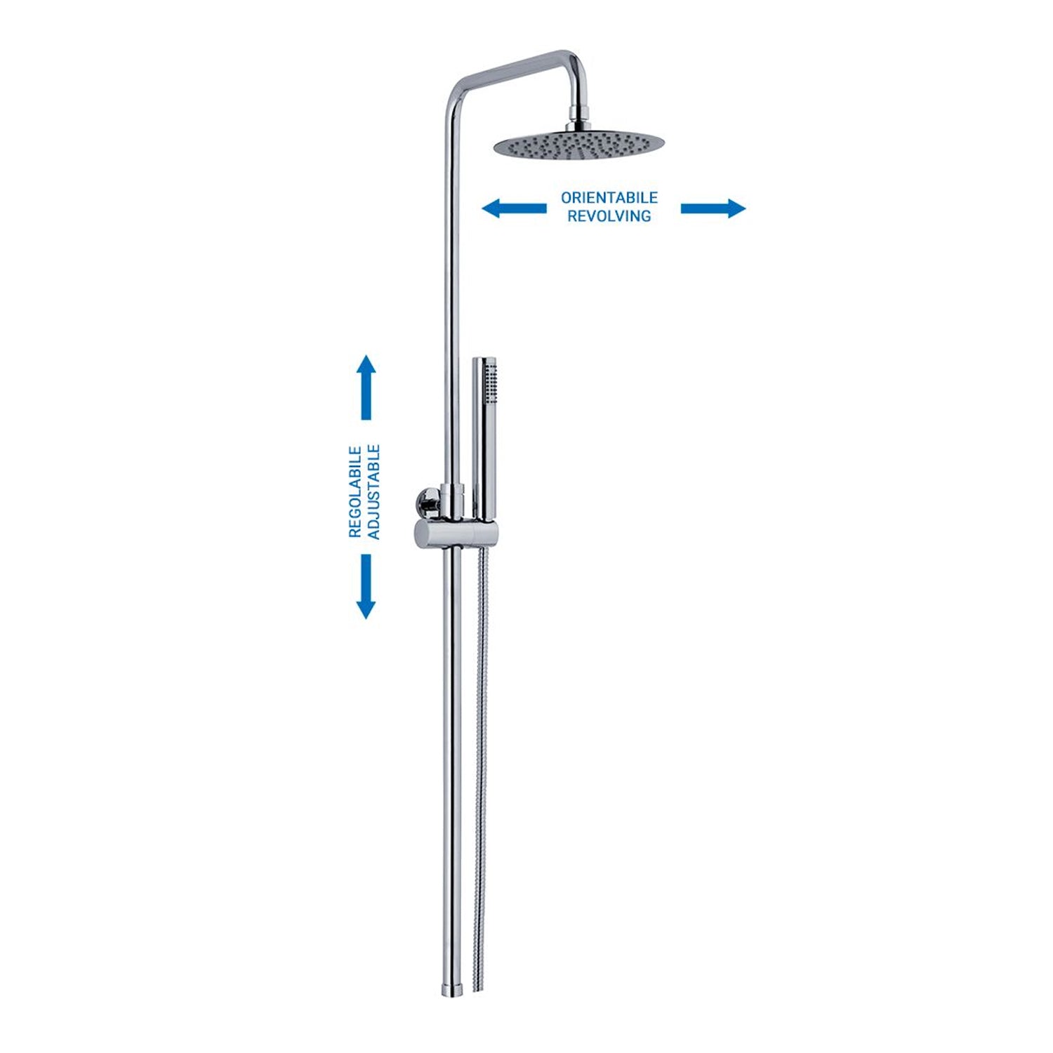 Colonna doccia C40 regolabile e orientabile con soffione Linz e attacco 3/4F