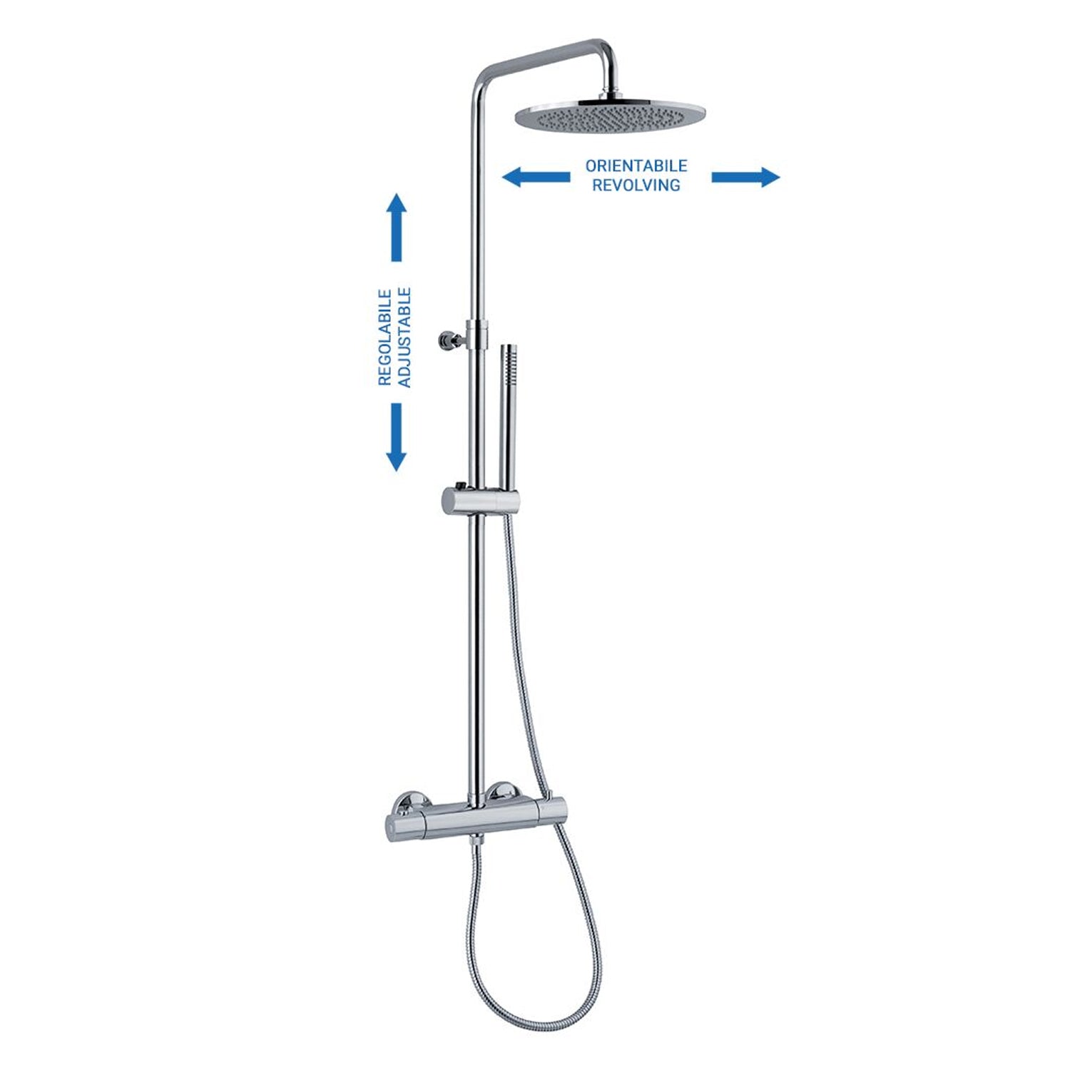 Colonna doccia C40 regolabile con soffione Linz e deviatore MX3C