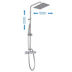 Colonna doccia C40 regolabile con soffione Parigi e deviatore MX3Q