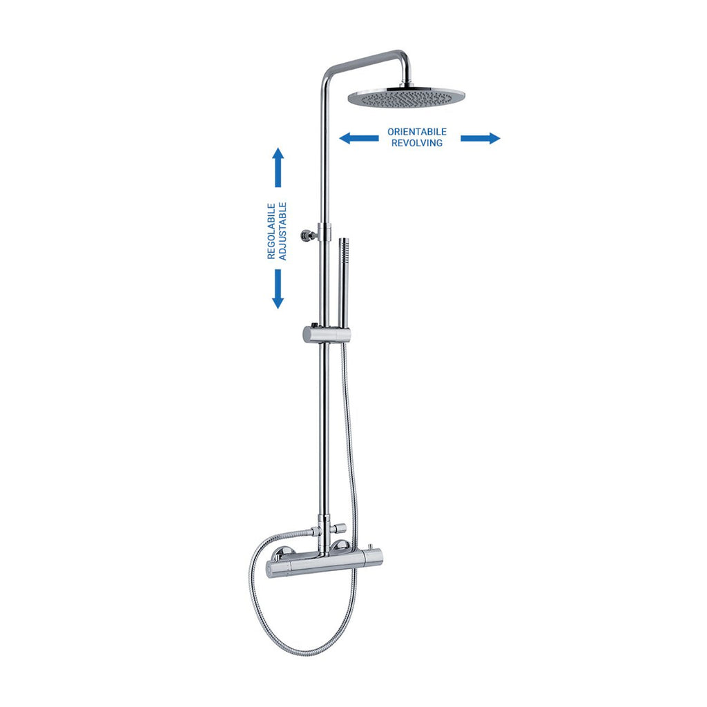 Colonna doccia C40 regolabile con termostatico TM1B e soffione Vienna