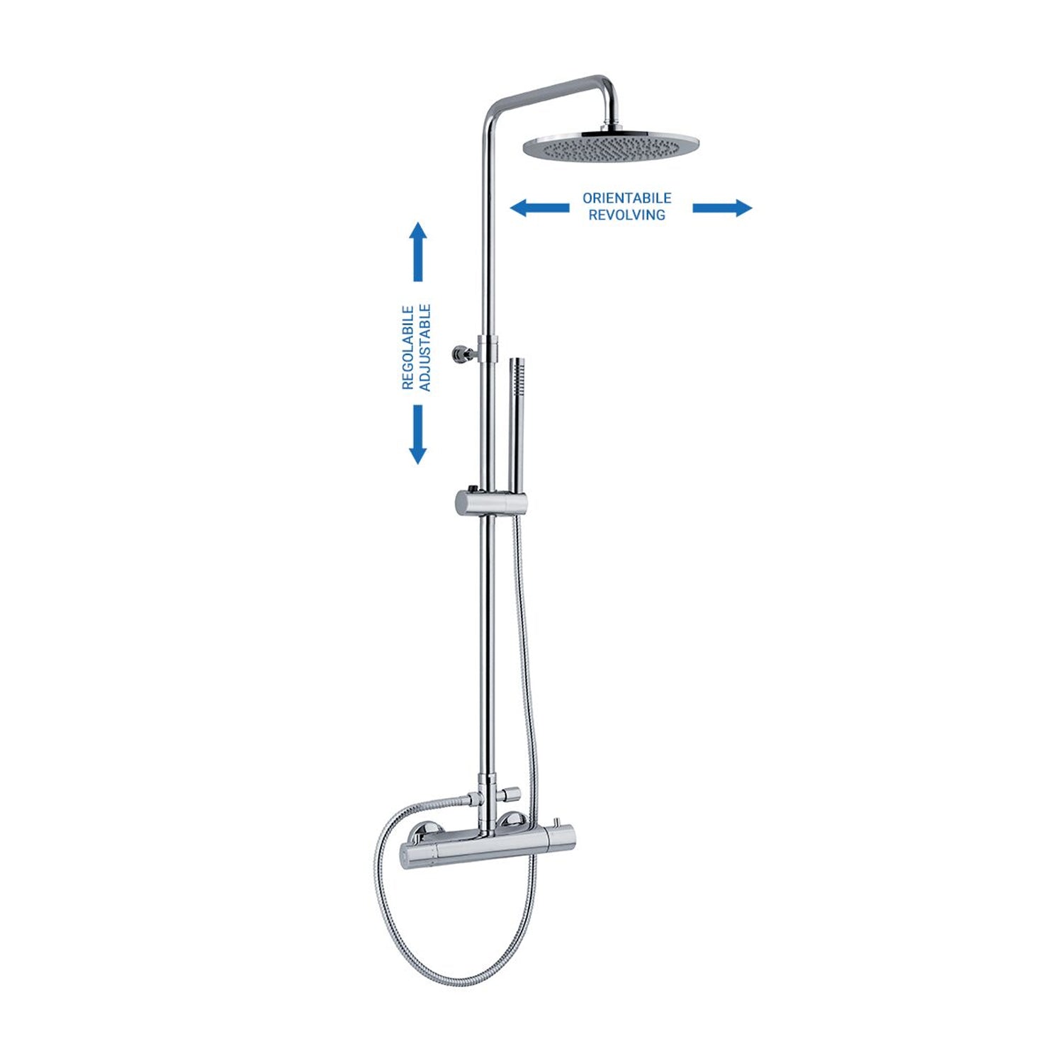 Colonna doccia C40 regolabile con termostatico TM1B e soffione Vienna