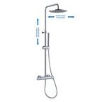 Colonna doccia C40 regolabile con termostatico TM3C e soffione Vienna