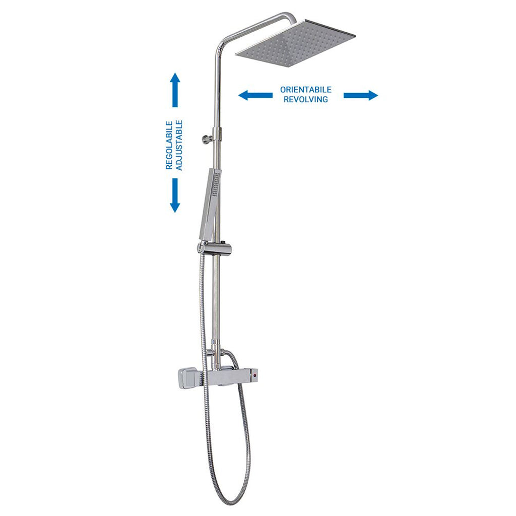 Colonna doccia C40 regolabile con termostatico TM3Q e soffione Parigi