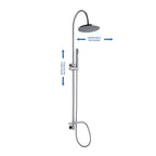Colonna doccia C37 regolabile con presa acqua a muro e soffione 220mm