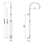 Colonna doccia C37 regolabile con presa acqua a muro e soffione 220mm