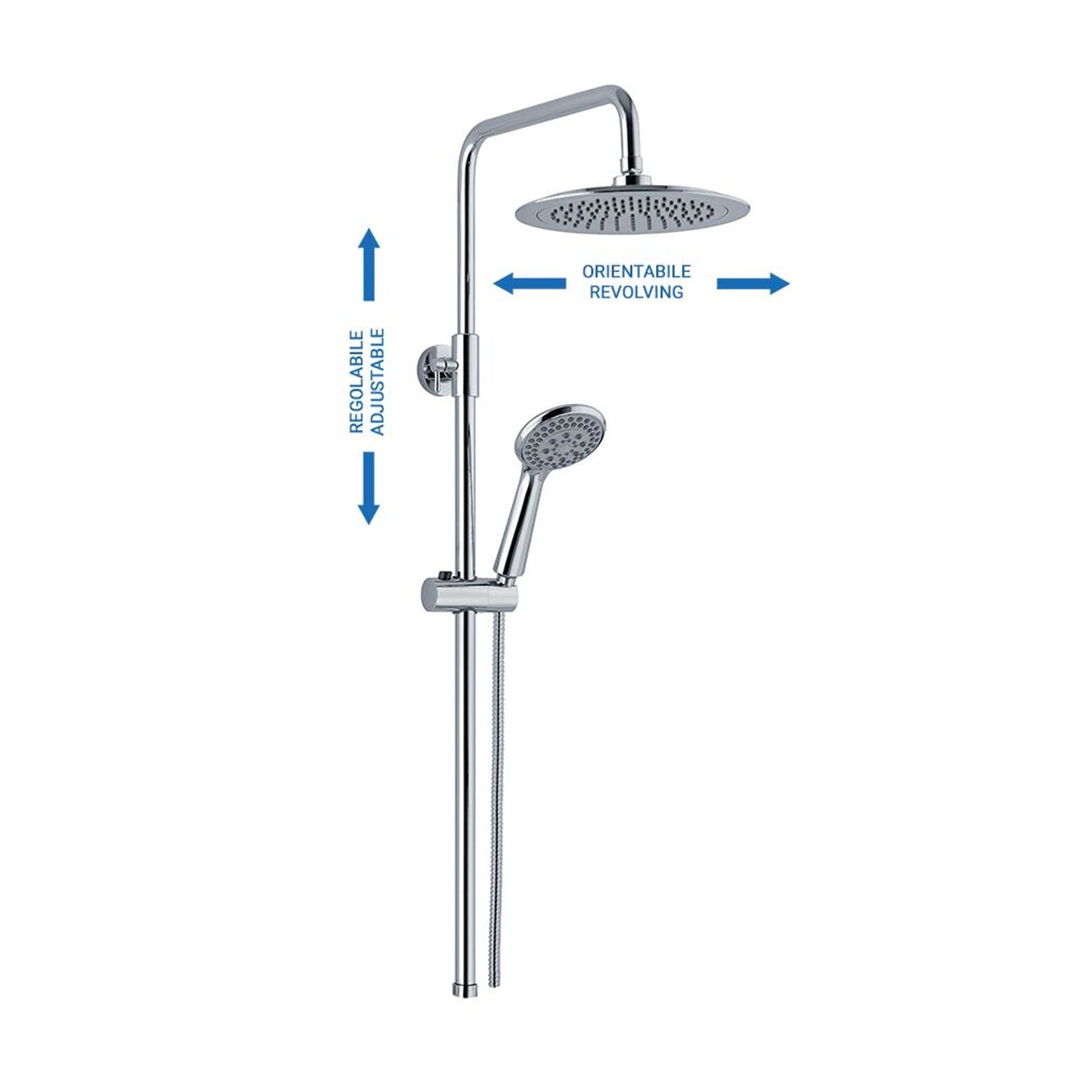 Colonna doccia C15 regolabile con attacco 3/4F e soffione 25cm