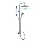 Colonna doccia C15 regolabile con presa acqua a muro e soffione 25cm