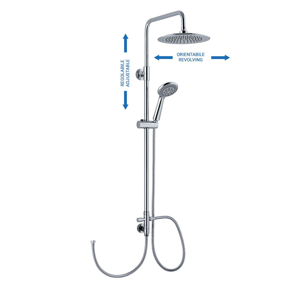 Colonna doccia C15 regolabile con attacco flessibile e soffione 25cm