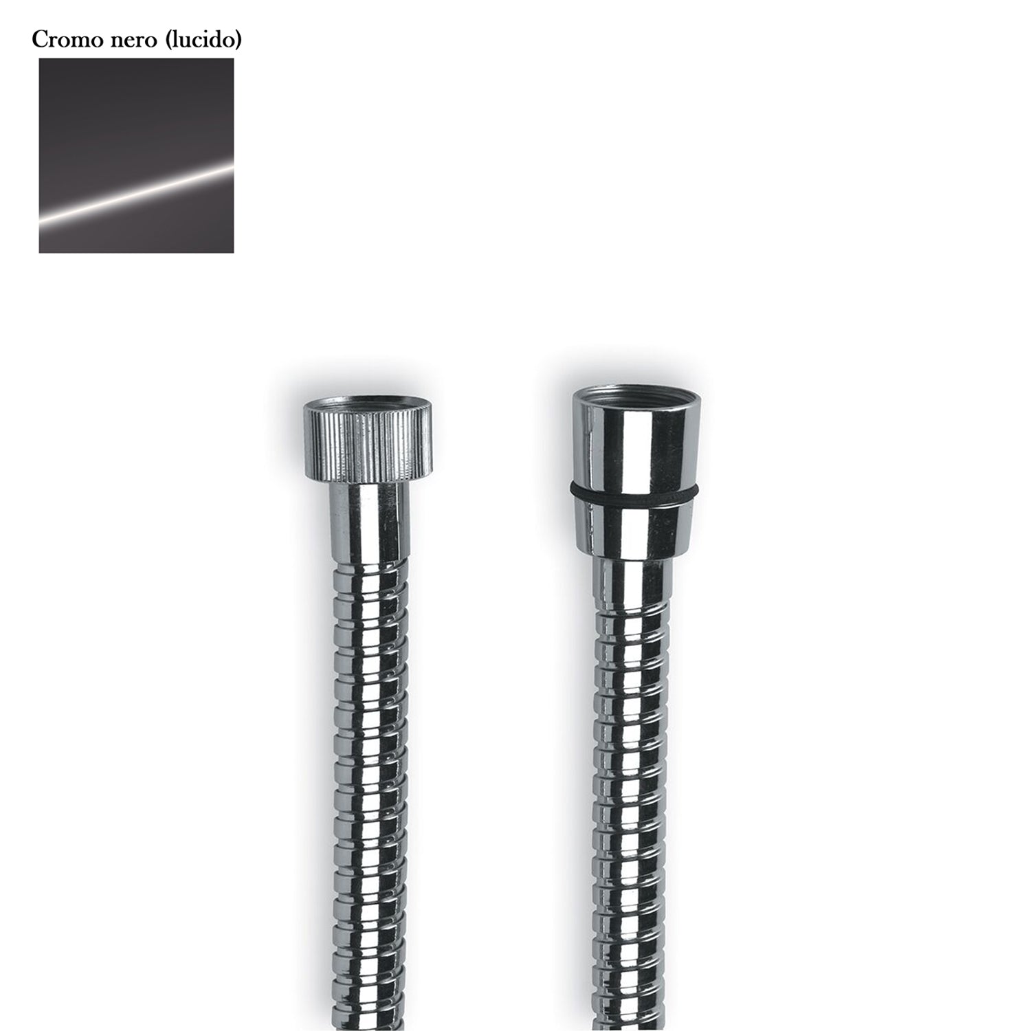 Flessibile doccia a doppia aggraffatura 150cm cromo nero