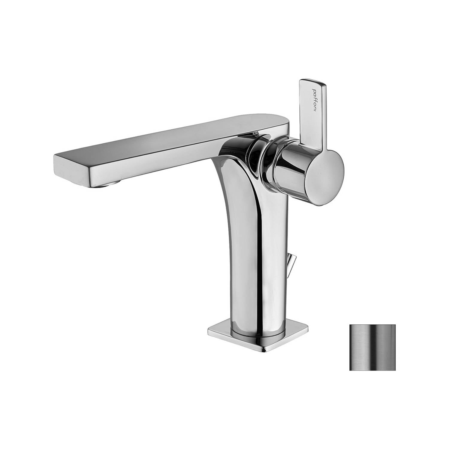 Miscelatore lavabo con scarico serie Rock modello RO075St steel looking Paffoni
