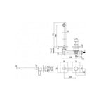 Miscelatore lavabo a parete serie Rock modello RO105ST70 steel looking Paffoni