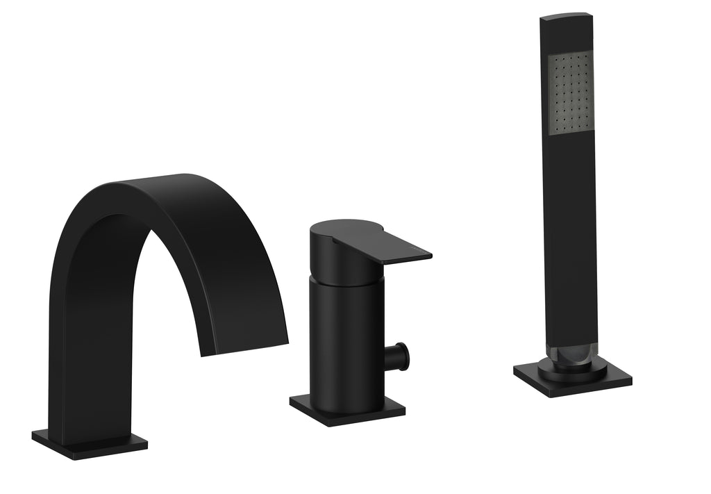 Miscelatore bordo vasca Paffoni con duplex serie Tango - Nero Opaco
