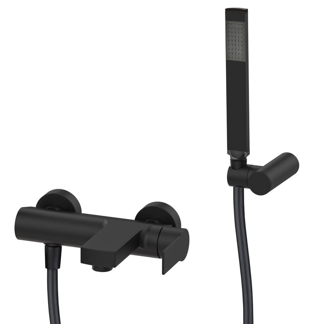 Miscelatore vasca a parete Paffoni con duplex serie Tango - Nero Opaco