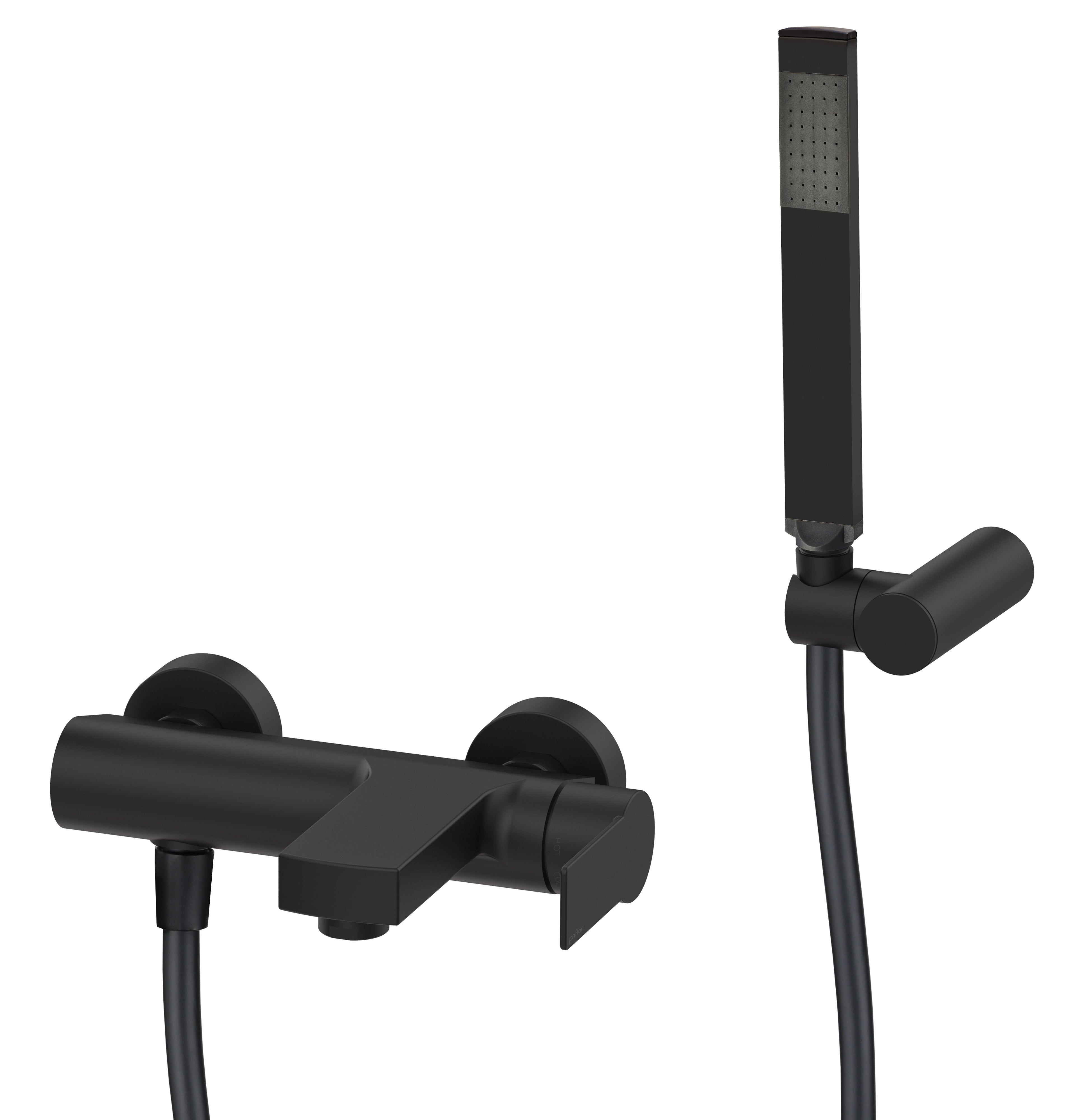 Miscelatore vasca a parete Paffoni con duplex serie Tango - Nero Opaco
