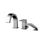 Miscelatore bordo vasca Paffoni Elle con set doccia e bocca di erogazione - Steel Looking