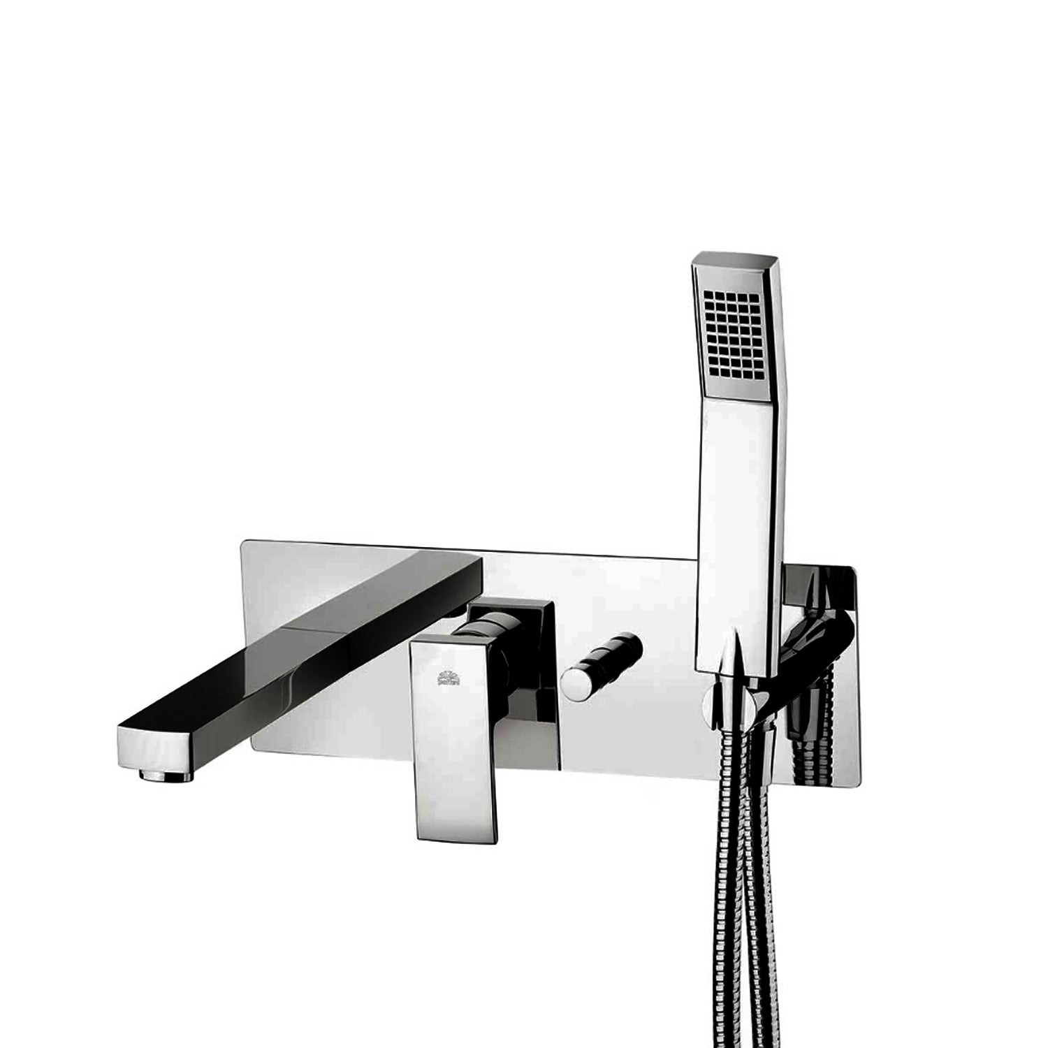 Miscelatore vasca incasso Paffoni serie Elle con set doccia e bocca di erogazione - Steel Looking