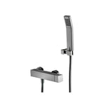 Miscelatore doccia Paffoni serie Elle completo di set doccia con supporto a muro - Steel Looking