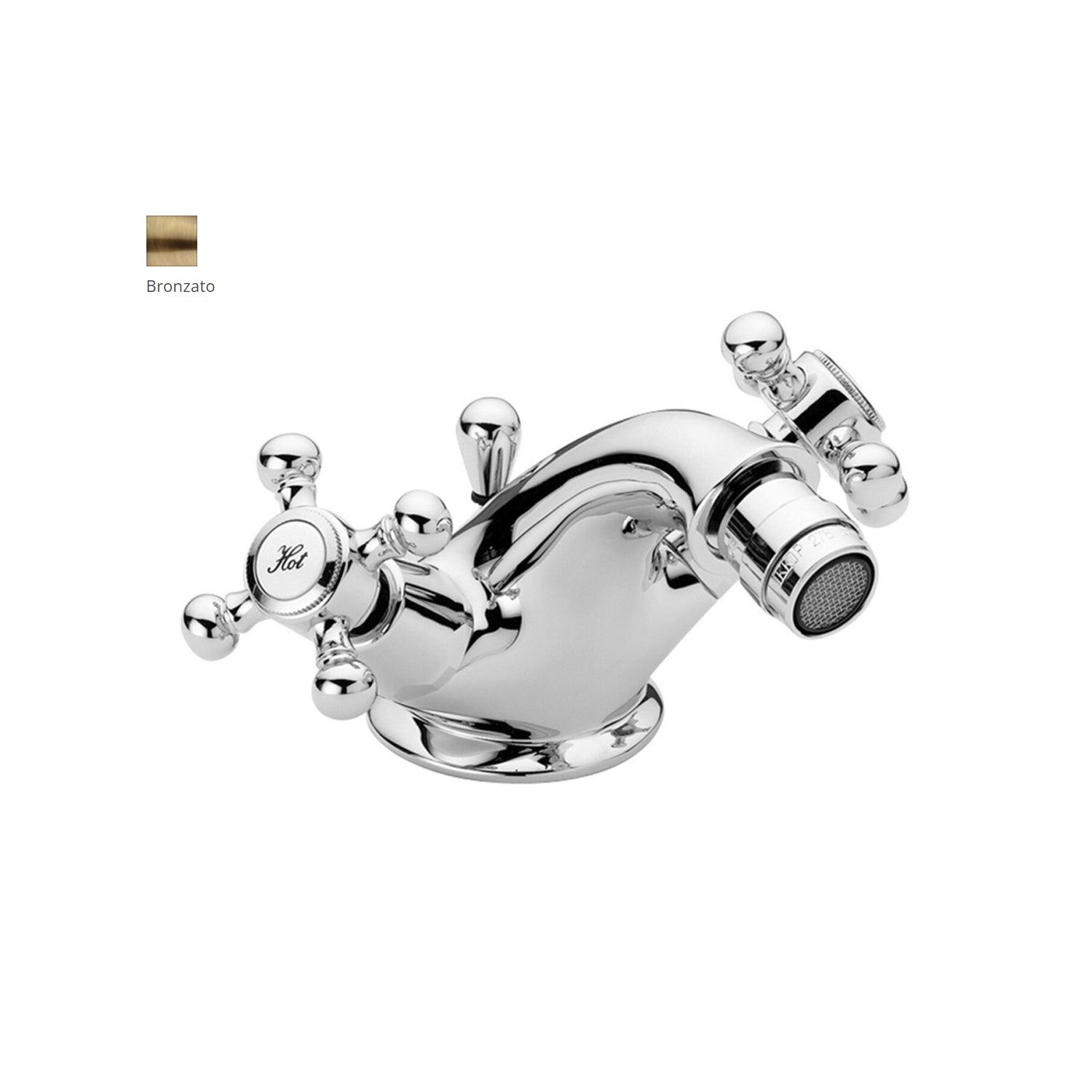 Monoforo bidet Retrò con scarico automatico Paffoni serie Viola - Bronzato