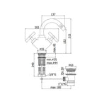Gruppo monoforo bidet con canna orientabile senza scarico serie Quattro modello QTV138CR cromo Paffoni