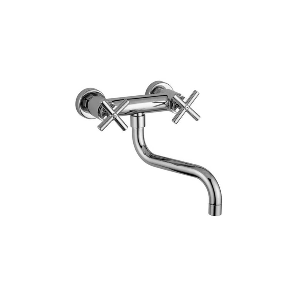 Gruppo lavello a muro con canna ad s 18 cm orientabile serie Quattro modello QTV161CR cromo Paffoni