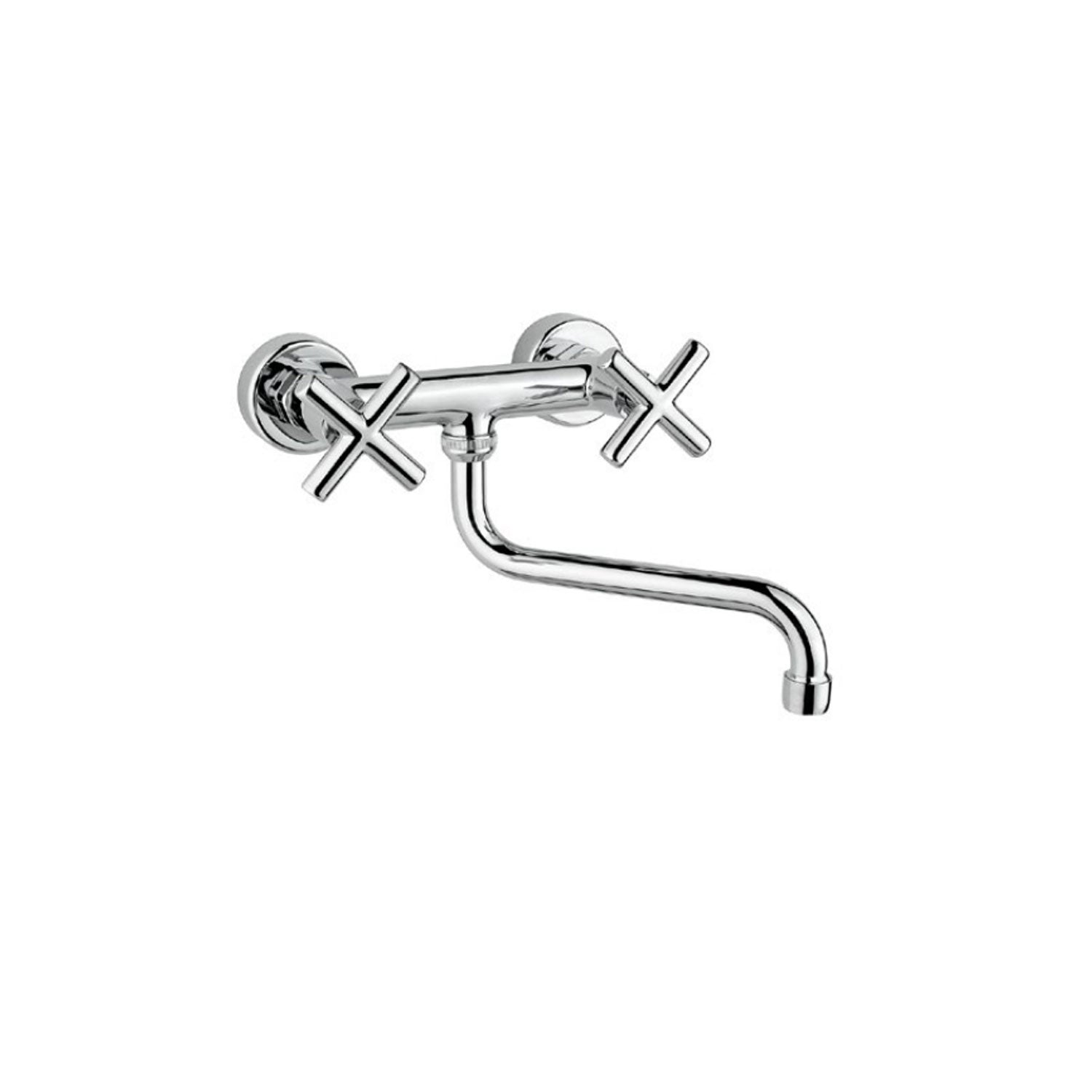 Miscelatore lavello a parete in ottone cromato serie Sirio Keller Taps