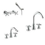 Kit miscelatori lavabo+bidet+doccia in ottone cromato collezione Sirio Keller Taps