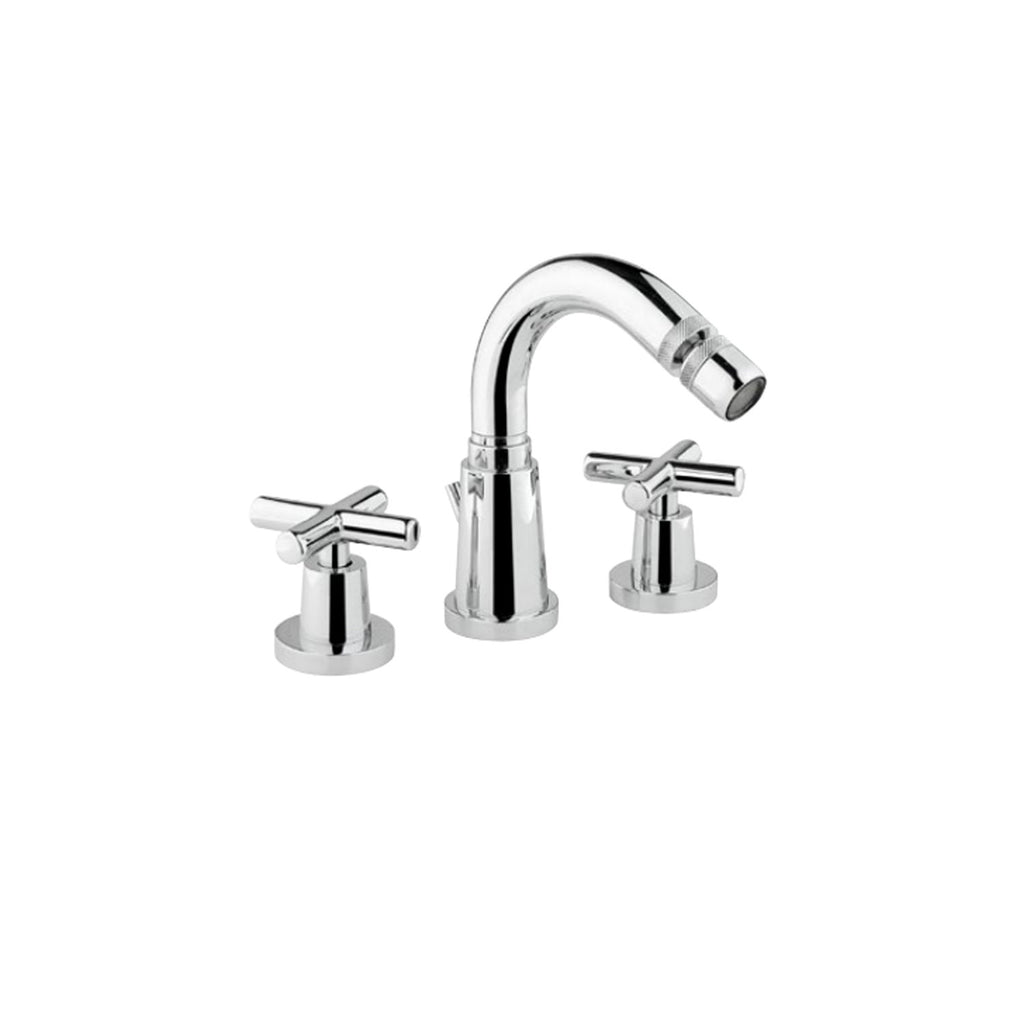 Kit miscelatori lavabo+bidet+doccia in ottone cromato collezione Sirio Keller Taps