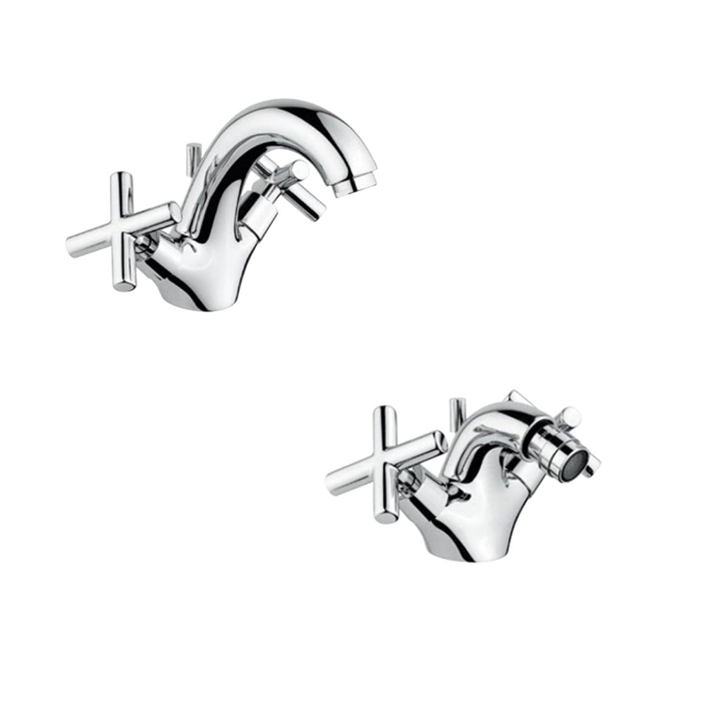 Kit miscelatori monoblocco lavabo+bidet in ottone cromato collezione Sirio Keller Taps