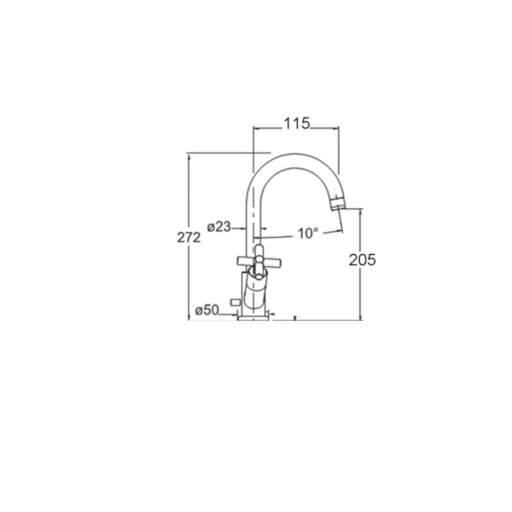 Kit miscelatori lavabo+bidet+doccia in ottone cromato collezione Sirio Keller Taps - rubinetti lavabo e bidet collo alto