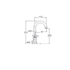 Kit miscelatori lavabo+bidet+doccia in ottone cromato collezione Sirio Keller Taps - rubinetti lavabo e bidet collo alto